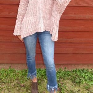 Frayed Hem Skinny Jeans